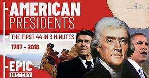 American Presidents: Complete Timeline - 44 Presidents in 3 Minutes