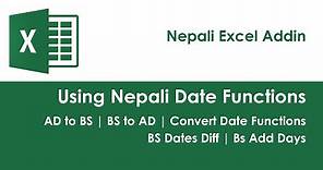 Nepali Date Functions | AD to BS | BS to AD | Convert Date Format | BS Add Days | BS Dates Diff
