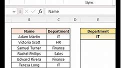 🔍👥🗃️ Filter employees based on department with ease using Excel's FILTER function! FILTER allows you to extract specific data from a table or range based on defined criteria, helping you focus on specific departments effortlessly. 🔍👥🗃️ Enhance your data management capabilities by leveraging the FILTER function to quickly access and analyze specific department data in Excel! 🔍👥🗃️💪 #ExcelTips #FILTERFunction #DataExtraction #DataFiltering #DataAnalysis #ProductivityHacks | Excel Formulas