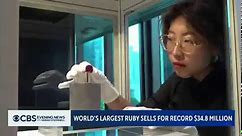 World's largest ruby sells for record $34.8 million