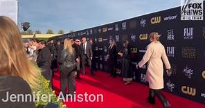 Jennifer Aniston dishes on her designer ensemble at the 2024 Critics Choice Awards