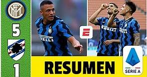 Inter 5-1 Sampdoria. Alexis Sánchez y Lautaro Martínez anotaron en la goleada del campeón | Serie A