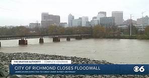 Richmond closes floodwall; James River to crest Friday