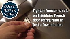 Dad Tightens Freezer Handle on Frigidaire French Door Refrigerator