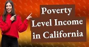 What is poverty level income in California?