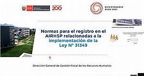 Precisiones sobre el proceso y registro en el AIRHSP en el marco de la RD N° 0129-2021-EF/53.01
