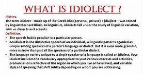 What is idiolect? Origin | Definition | Example | In Urdu and Hindi | Crash Course |Linguistics.