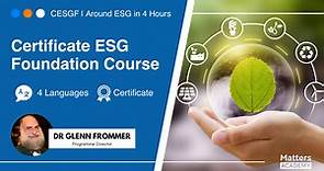 Certificate ESG Foundation Course (CESGF) ｜ Online Introductory Level