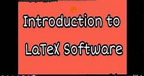 Introduction to LaTeX software