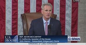 California Republican Kevin McCarthy Delivers Victory Speech as New Speaker of the House