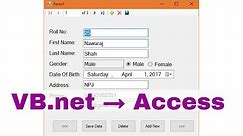 How to Connect Access Database to VB.NET - Visual Studio 2015