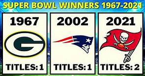 SUPER BOWL • ALL WINNERS BY YEAR 1967-2021