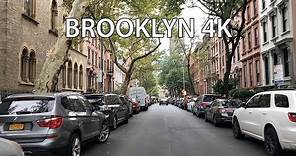 New York City 4K - Brooklyn Brownstones - Driving Downtown - USA