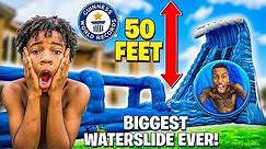 SURPRISED THE KID'S WITH THE BIGGEST BACKYARD WATERSLIDE!