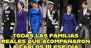 todas las familias reales que acompañaron a Carlos III aquel día, desde el príncipe Federico