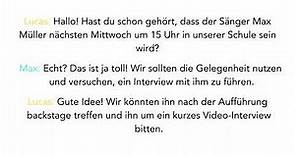 Interviewplanung mit dem berühmten Sänger Max Müller an unserer Schule A2/B1 Niveau