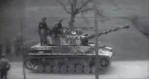 German 11th Panzer Division Drives in to Surrender at End of WW2