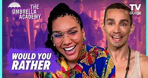 The Umbrella Academy Cast Plays Would You Rather | Tom Hopper, Emmy Raver-Lampman, Robert Sheehan