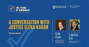 A Conversation with Justice Elena Kagan