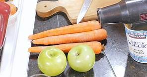 Terapia Gerson. Jugo de zanahorias con manzana verde. Usando la Prensa hidráulica.