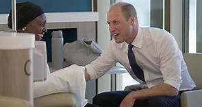 Prince William meets cancer patients at Royal Marsden's Sutton hospital opening