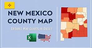 New Mexico County Map in Excel - Counties List and Population Map