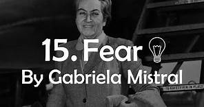 Fear by Gabriela Mistral, English Literature O/L's poetry