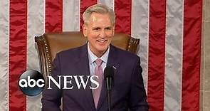 Kevin McCarthy delivers remarks after being elected Speaker of the House