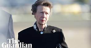 Princess Anne looks on as Queen's coffin transferred to plane en route to London