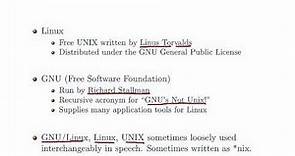 Introduction To Unix and Unix-like operating systems