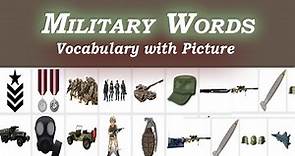 Military vocabulary | Military Words List with Picture | English vocabulary words