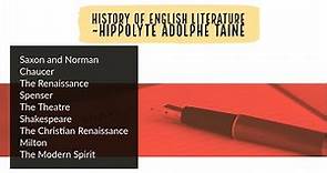 History of English Literature by Hippolyte Adolphe Taine