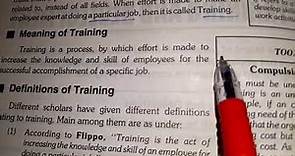 Meaning and definition of training