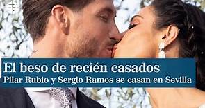 Así fue el beso de recién casados de Pilar Rubio y Sergio Ramos
