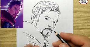 VERY EASY , How to draw dr strange avengers / learn drawing academy