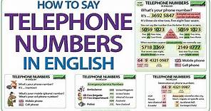 Telephone Numbers in English - How to say phone numbers