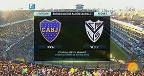 Fútbol en vivo. Boca - Vélez. Fecha 5. Torneo Primera División 2014. FPT.