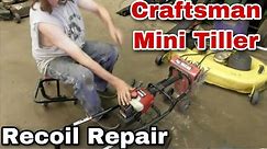 How To Repair The Recoil On A Craftsman Mini Tiller (P2 Technology) - with Taryl - Mower Medics