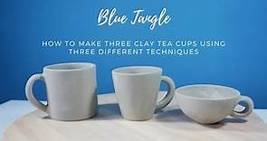Come realizzare tre tazze da tè in argilla utilizzando tre tecniche diverse | ASMR Ceramic