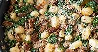 One Pan Creamy Gnocchi with Italian Sausage and Kale - Cooking Classy