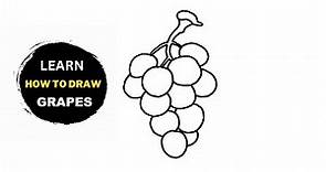How To Draw Grapes Fruit Easy | Realistic Fruit Drawing Black And White