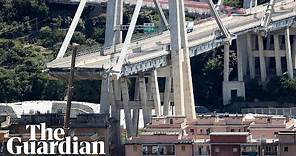 Genoa motorway bridge collapse caught on camera
