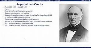 Math History 12.3 Augustin Louis Cauchy