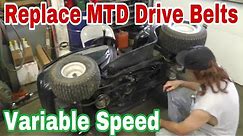 How To Replace The Drive Belts On An MTD Variable Speed Riding Mower - with Taryl