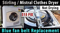 DIY Aldi Stirling Mistral Clothes Dryer Repair. Not getting hot. Blue Green Fan belt replacement