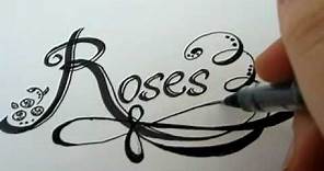 How To Draw ROSE Letters With Roses - How To Draw Roses Fancy Letters