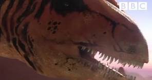 A deadly Allosaurus ambushes its prey | Planet Dinosaur - BBC