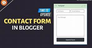 How to add a Contact Form in Blogger (Updated)