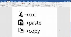 How to insert cut, copy and paste symbols in word