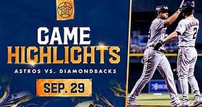Astros vs. D-backs Game Highlights (9/29/23) | MLB Highlights